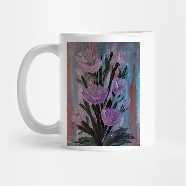 Some abstract purple lillys flowers grow wild by kkartwork